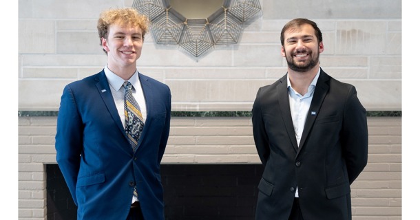 Sam Schroeder, left, and Zane Grizzle will serve as UNK student body president and vice president for 2024-25. (Courtesy photo)